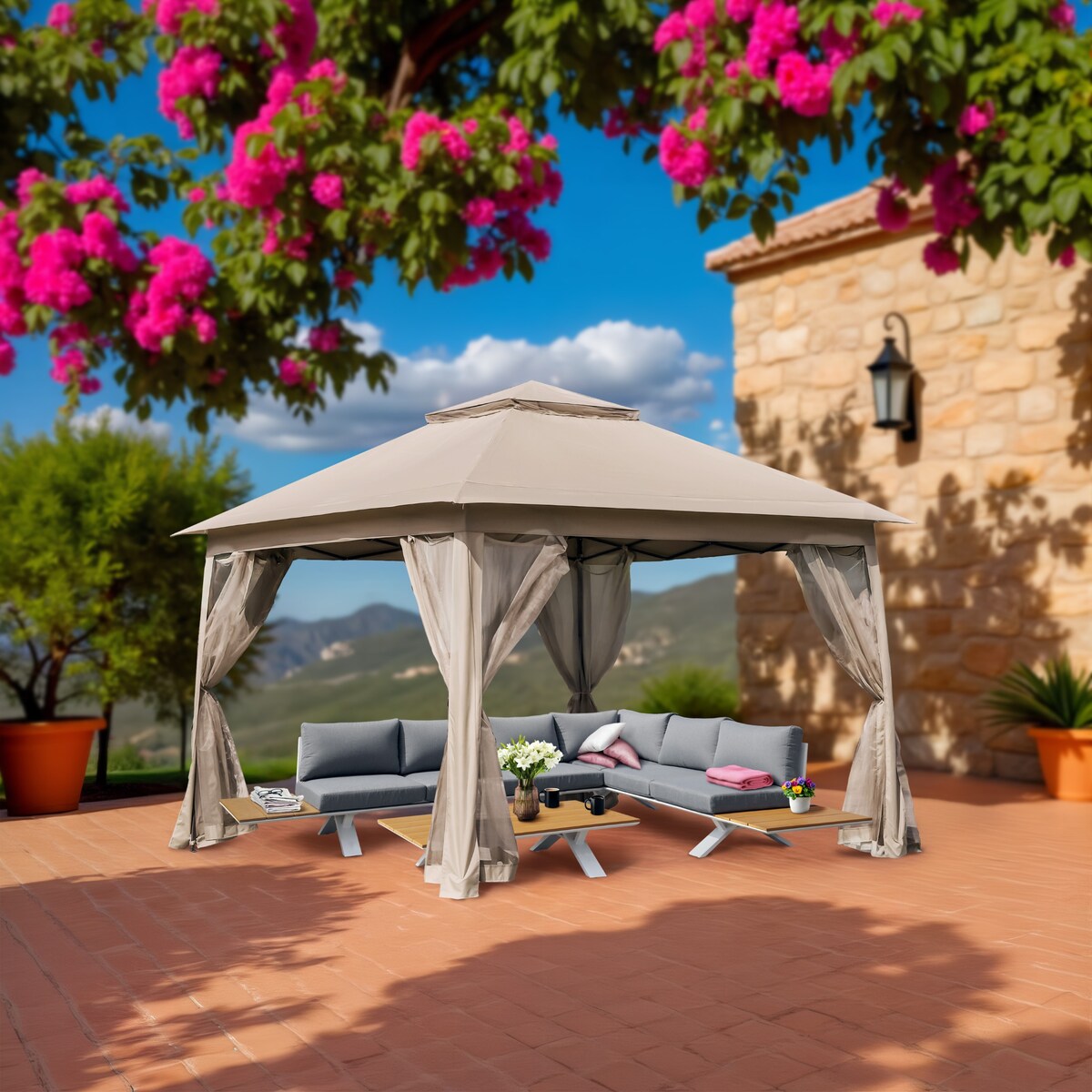 Pawilon ogrodowy 3x3 m składany automatycznie pop-up 4 moskitiery namiot