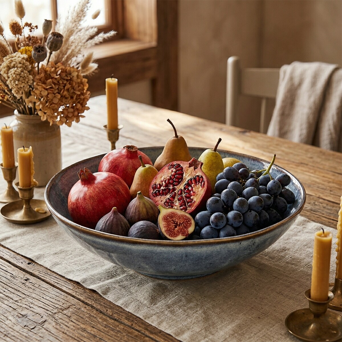 MISA MISKA NA OWOCE SAŁATKĘ DUŻA 30cm CERAMICZNA NIEBIESKA PATERA