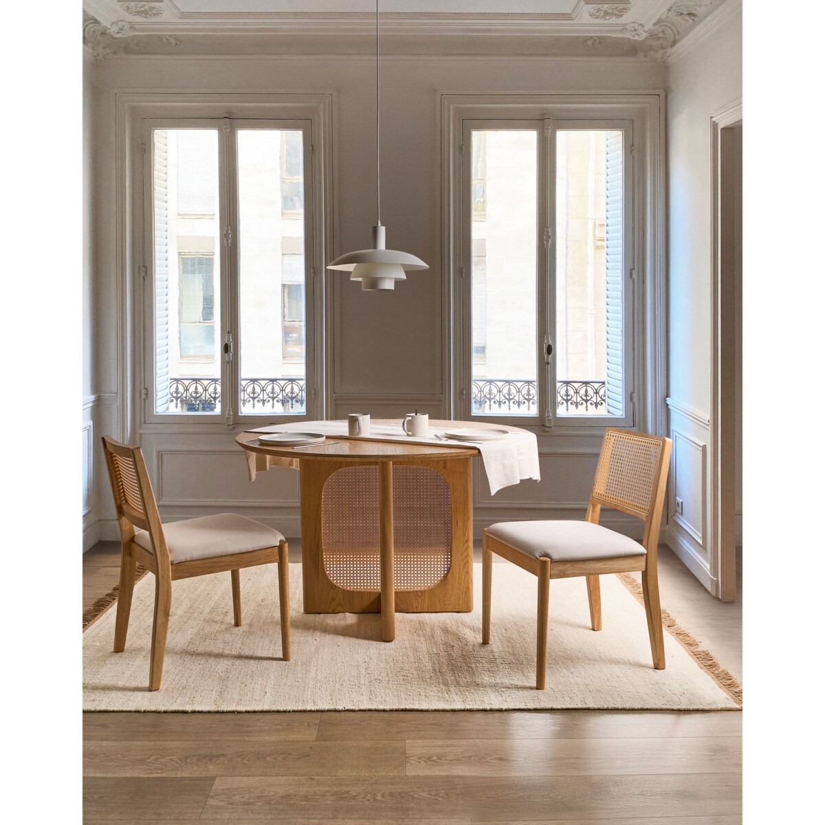 Zestaw 2 krzeseł do jadalni TAMARAC Drewno Jasnobrązowy