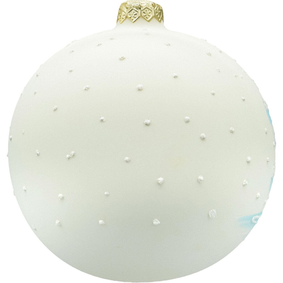 Bombka okrągła: Piesek w stroju Mikołaja