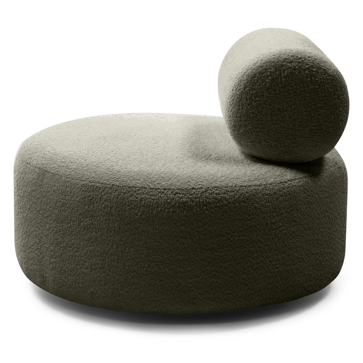 Fotel obrotowy bouclé oliwkowozielony Orvieto