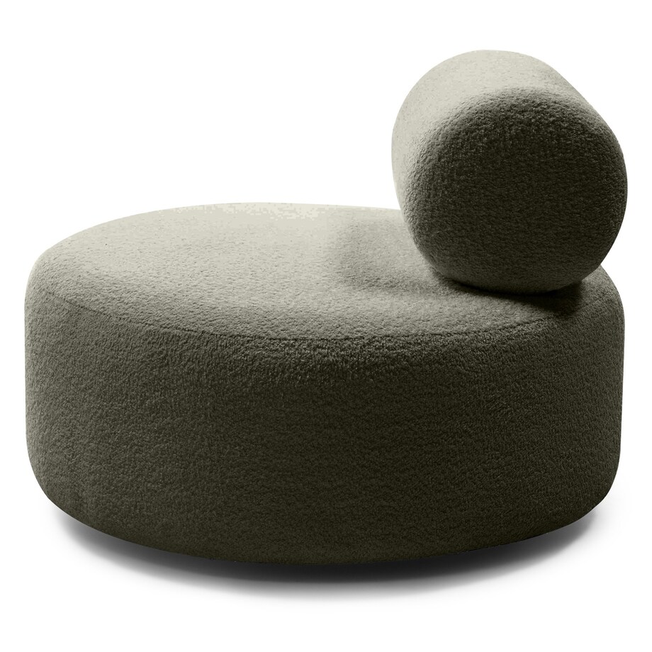 Fotel obrotowy bouclé oliwkowozielony Orvieto
