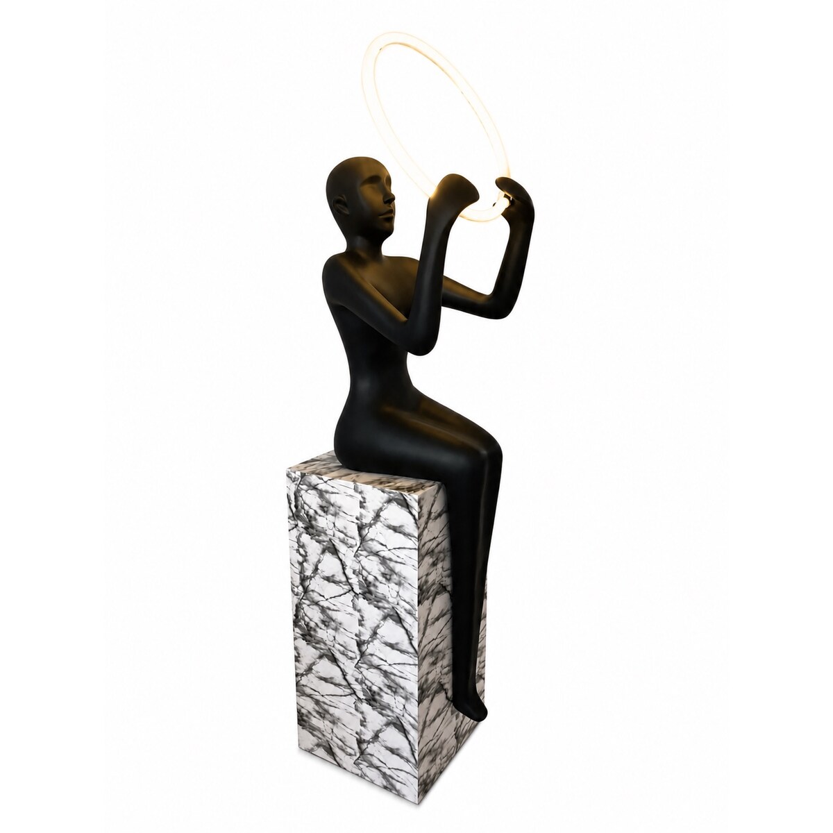 Lampa podłogowa LED – rzeźba kobiety – designerska lampa human do salonu – OLIA