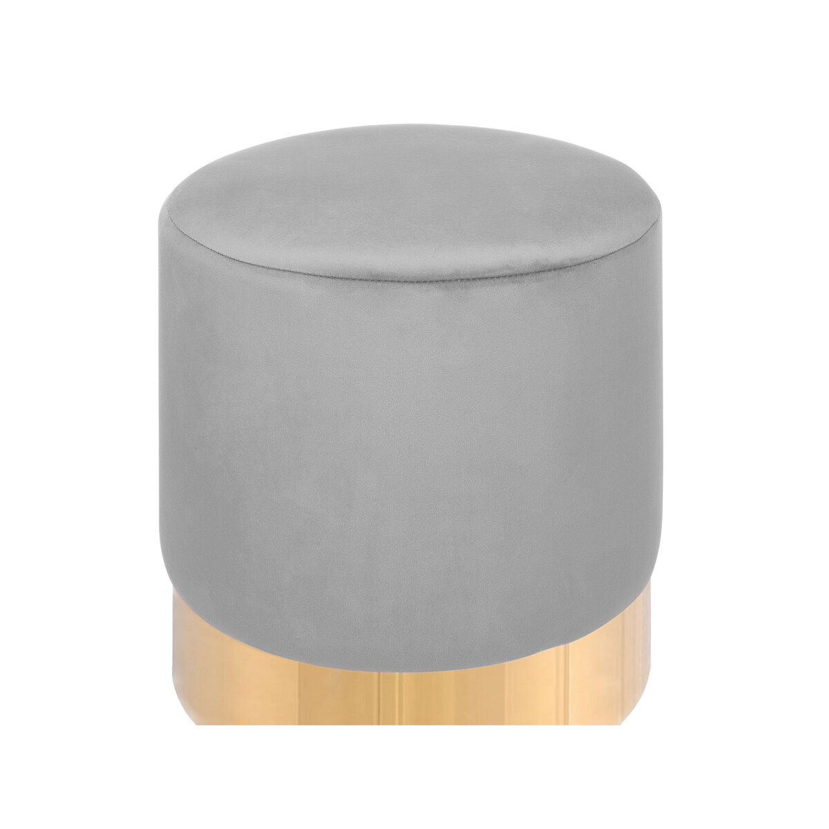 Puf welurowy ⌀ 39 cm szary SOPHIA