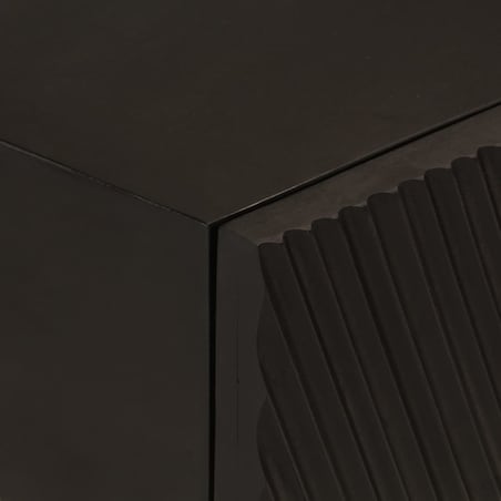 vidaXL Stolik konsolowy, czarny, 90x30x76 cm, drewno mango i żelazo