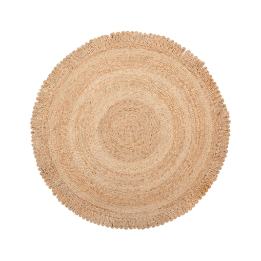 Dywan okrągły z juty ⌀ 140 cm beżowy ERENCE