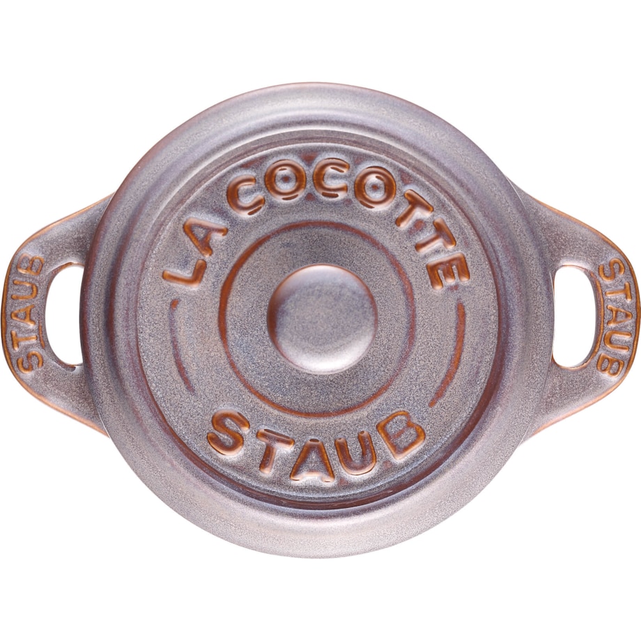 Staub Mini Cocotte Okrągły, 4 szt. - 200 ml, Antyczny szary
