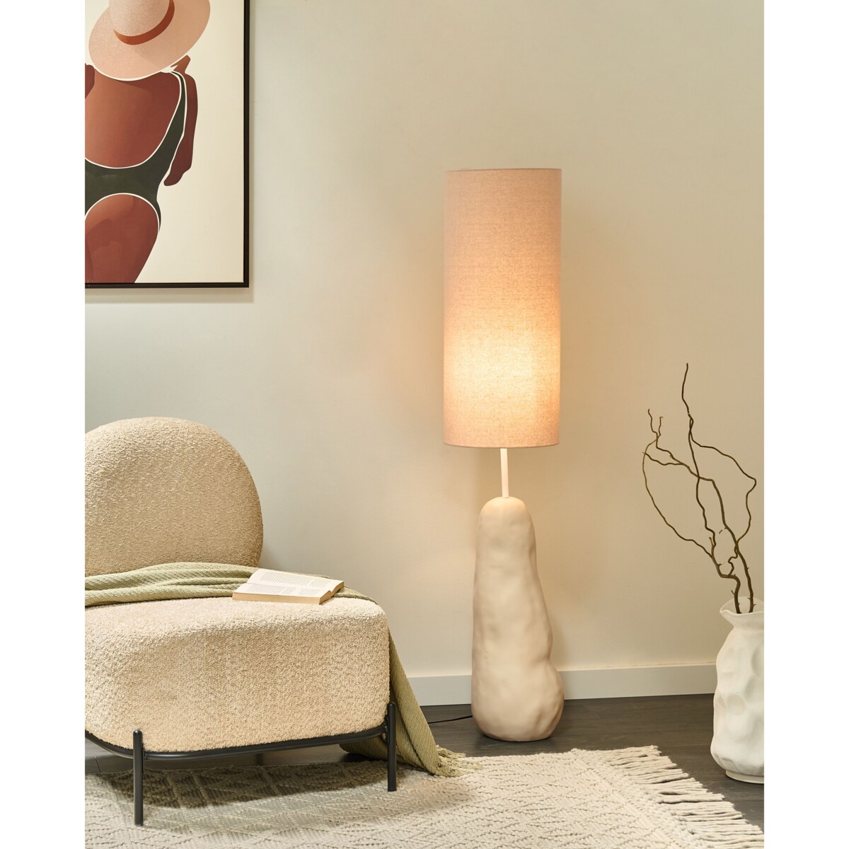 Lampa podłogowa SELB Ceramika Jasnobeżowy