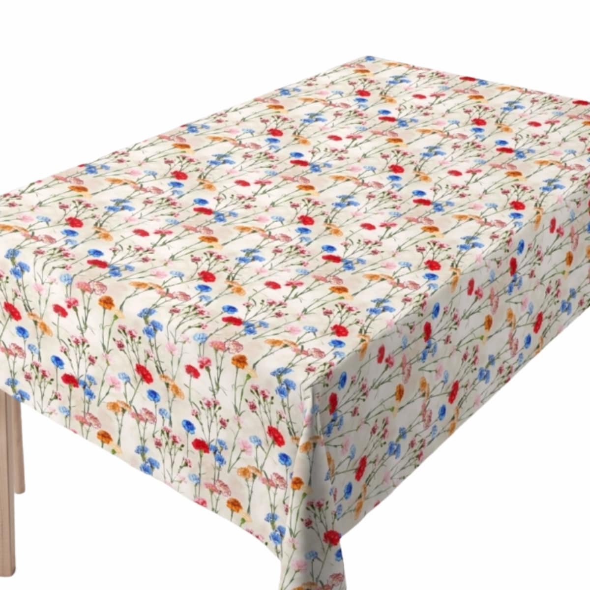 Obrus plamoodporny Minos Goździki jasny - 120x180 cm - wielokolorowy