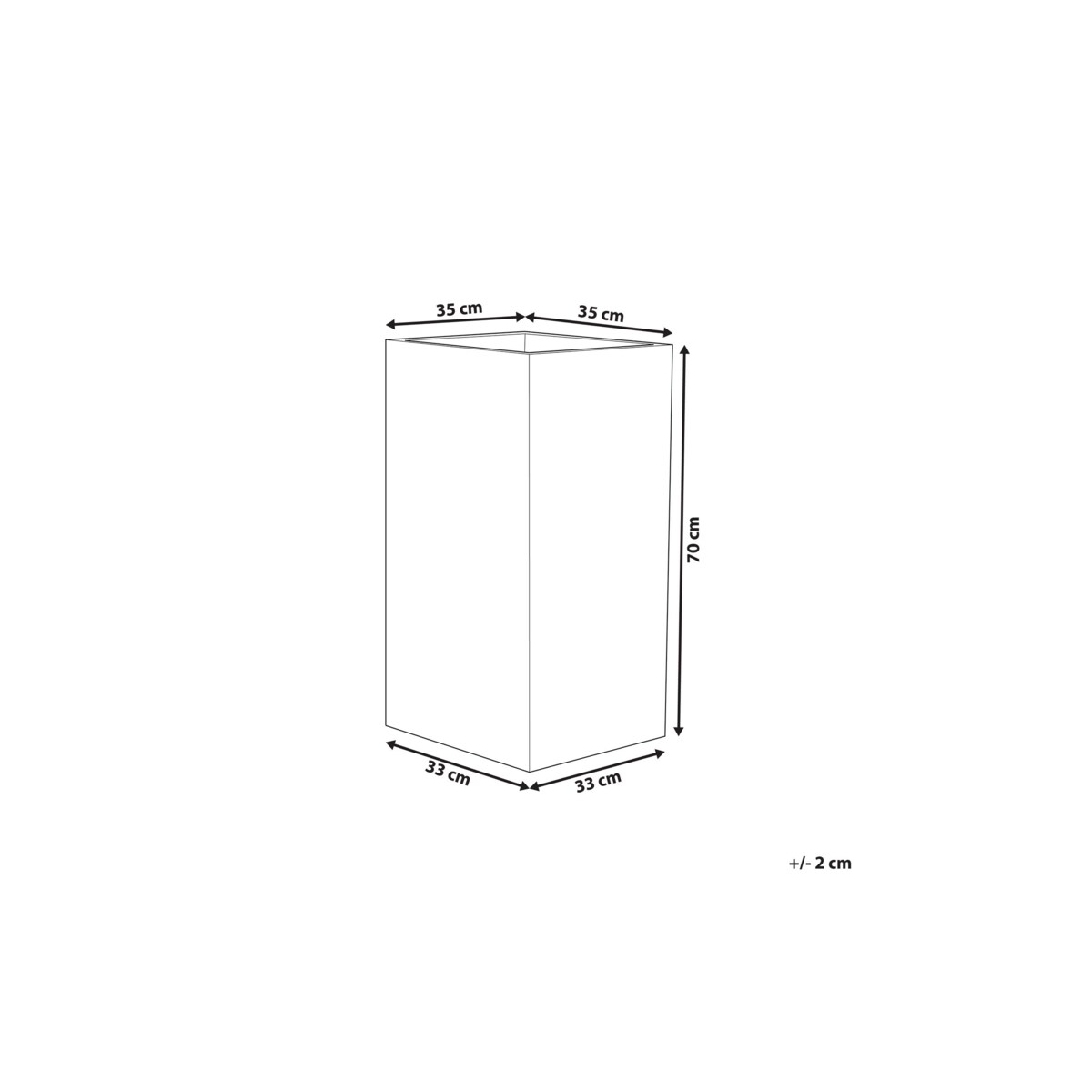Doniczka 35 x 35 x 70 cm beżowa GAZA