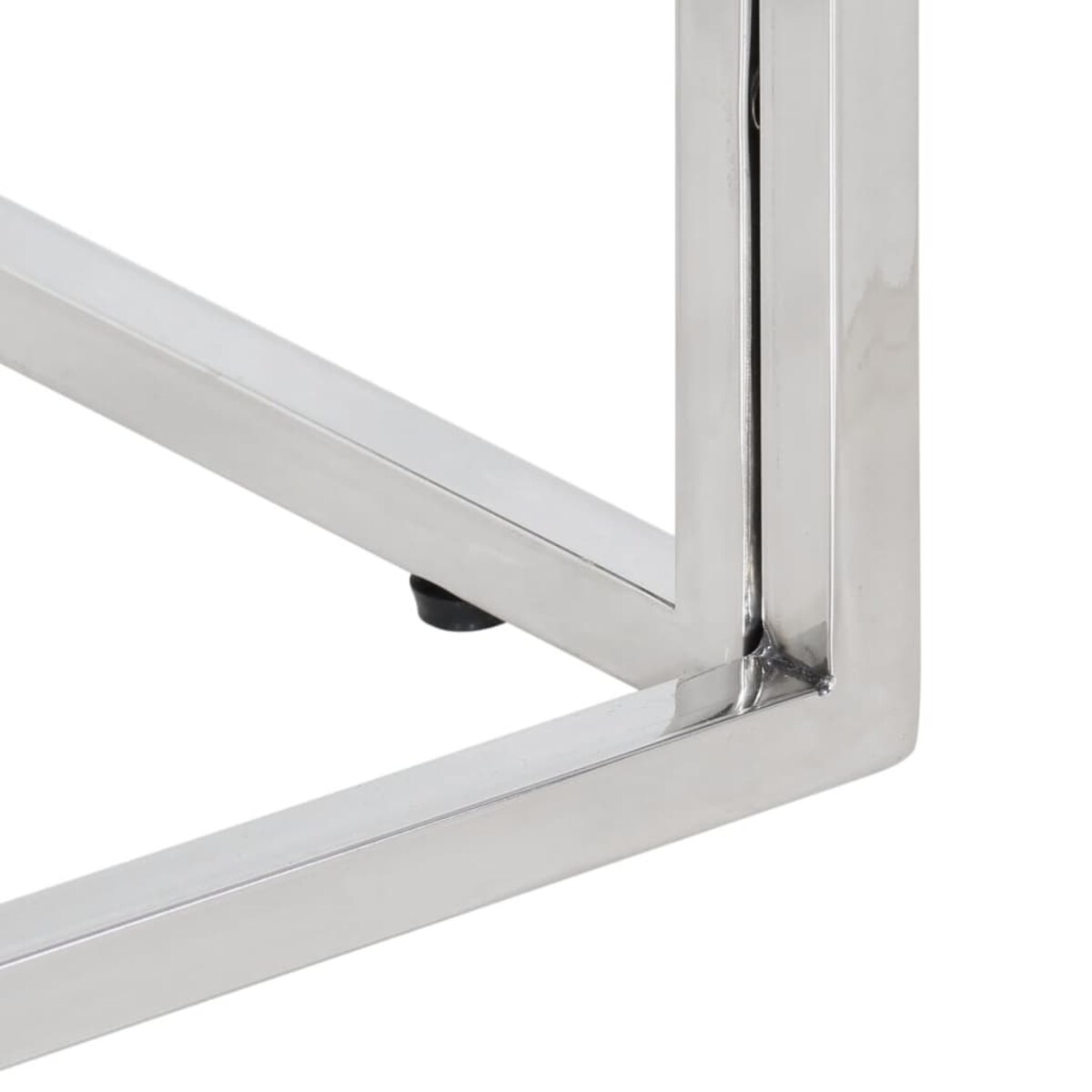 vidaXL Stolik kawowy, srebrny, stal nierdzewna i szkło hartowane