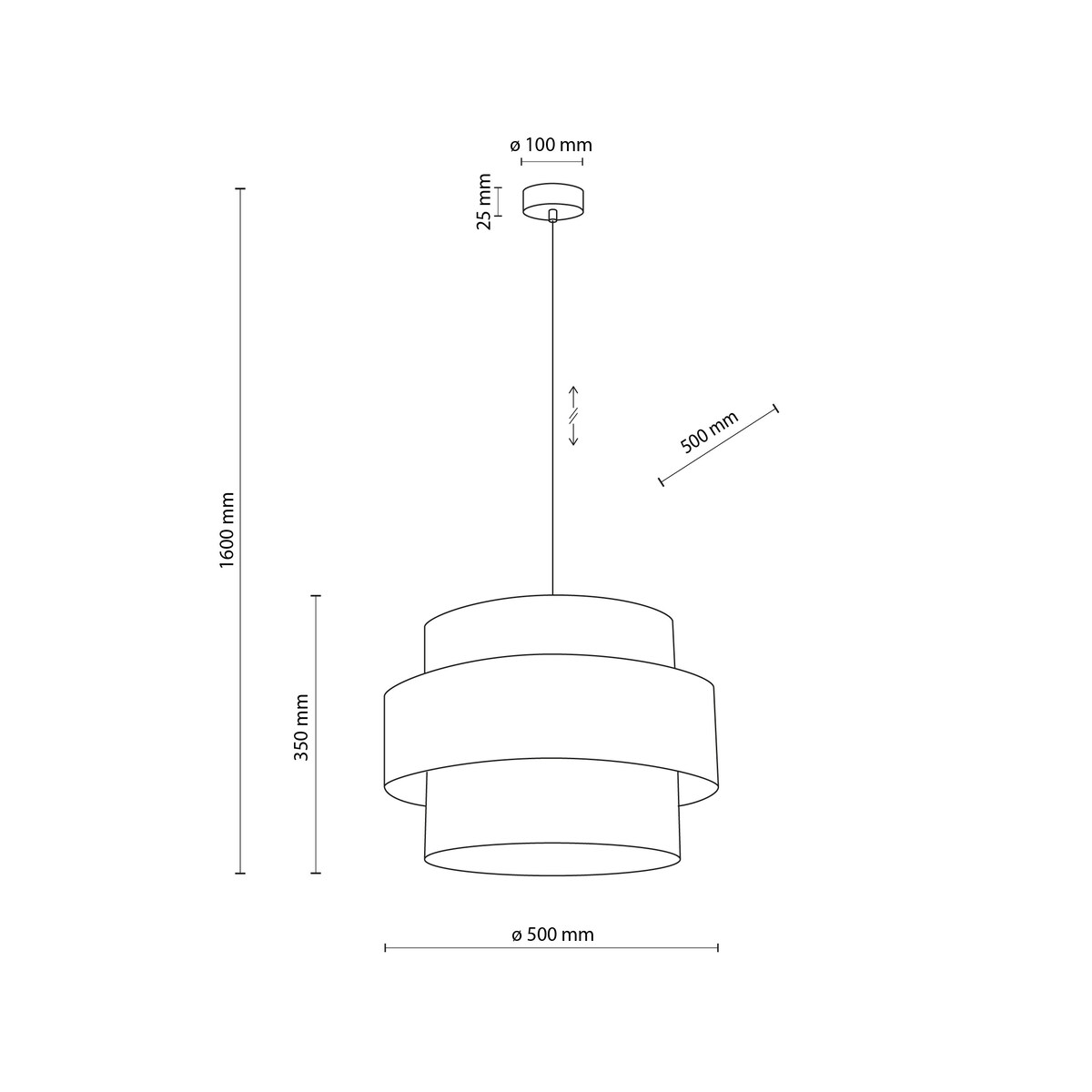 Lampa wisząca CALISTO JUTA 5419 TK Lighting naturalna juta E27 50 cm czarna do salonu i jadalni