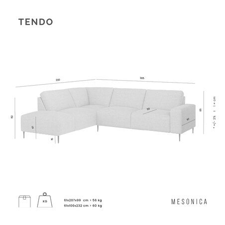 Tendo Sofa narożna - antracytowa