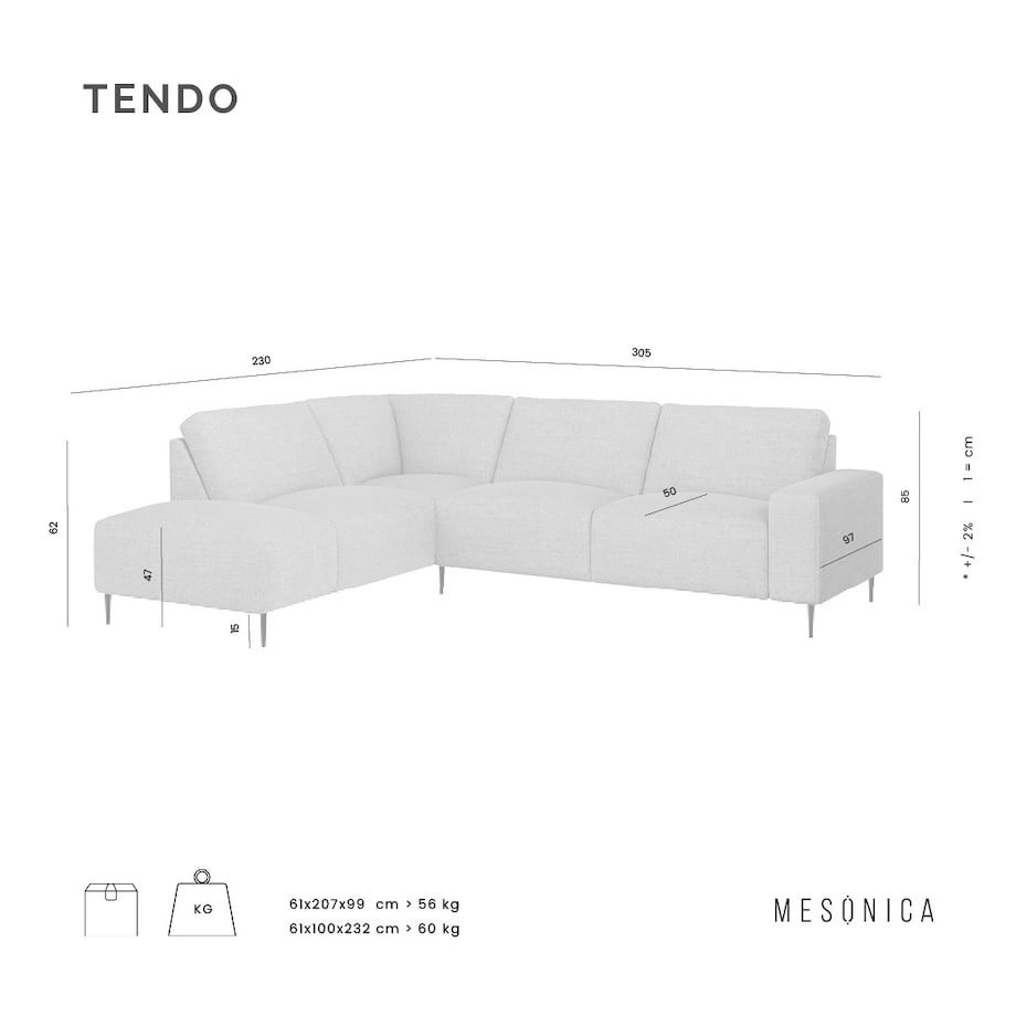 Tendo Sofa narożna - antracytowa