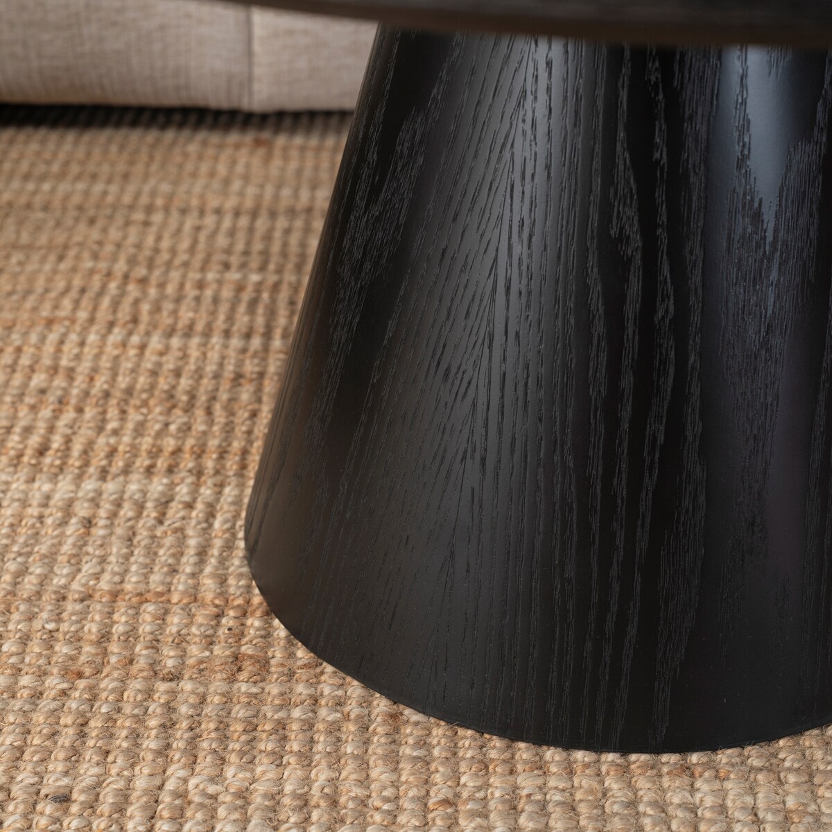 Stolik Kawowy Okrągły Czarny Duży Nowoczesny Okrągła Ława CASSANDER MAX