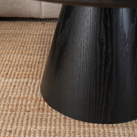 Stolik Kawowy Okrągły Czarny Duży Nowoczesny Okrągła Ława CASSANDER MAX