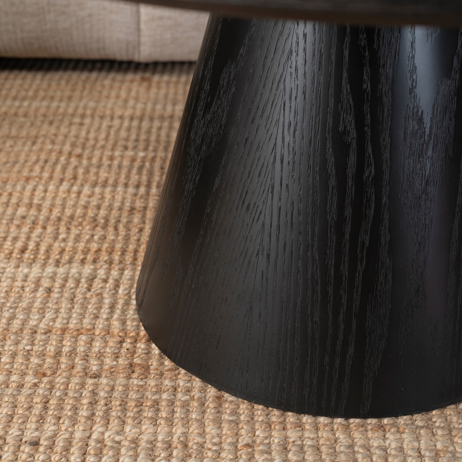 Stolik Kawowy Okrągły Czarny Duży Nowoczesny Okrągła Ława CASSANDER MAX