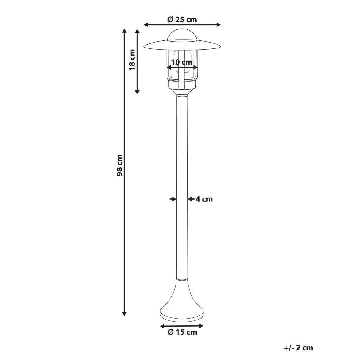 Stojąca lampa ogrodowa 98 cm czarna TIZU