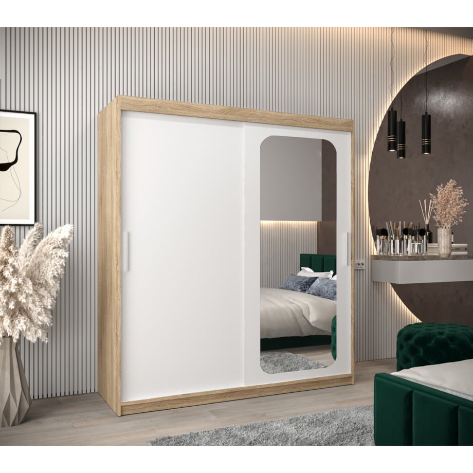 Szafa przesuwna Garderoba PROMO T2 180 sonoma/biały