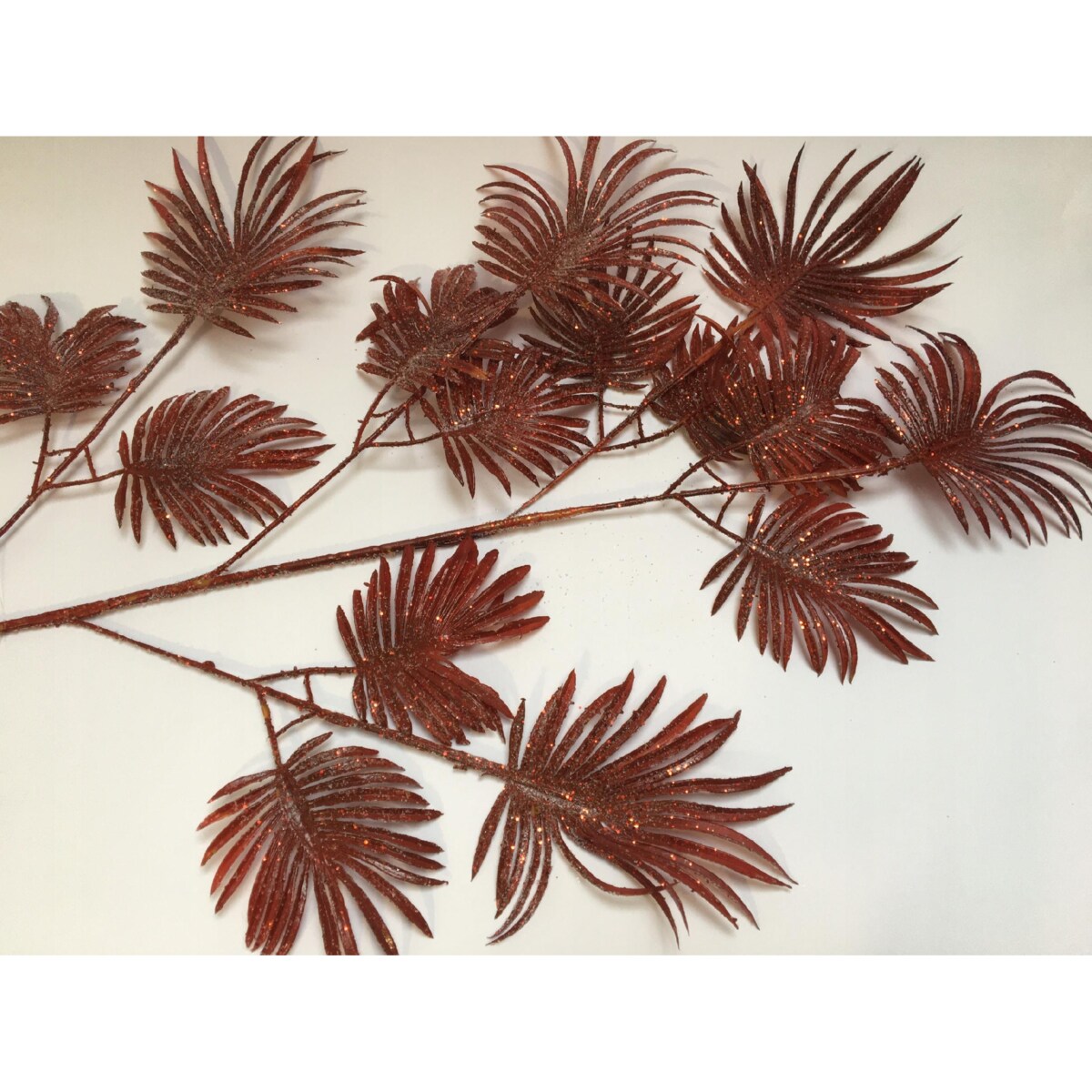 GAŁĄZKA DUŻY LIŚĆ PALMY czerwony dodatek święta dekoracja stołu stroika