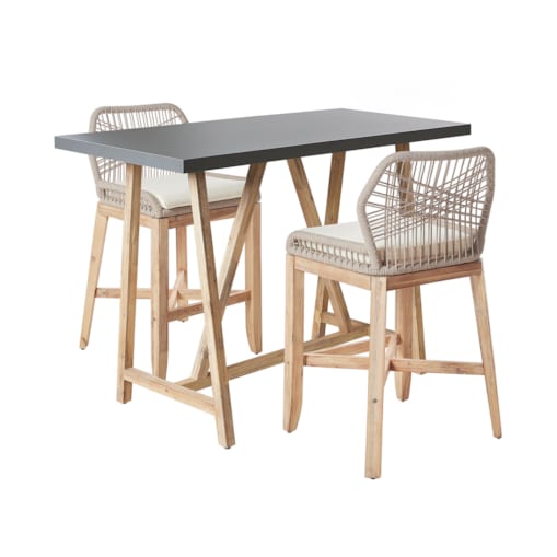 Zestaw mebli balkonowych z poduszkami TALAMONE Drewno akacjowe Szary