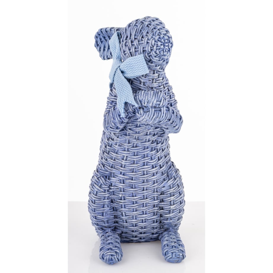 Dekoracja - figurka królika 27x11,5x15,5 cm AFICO niebieski