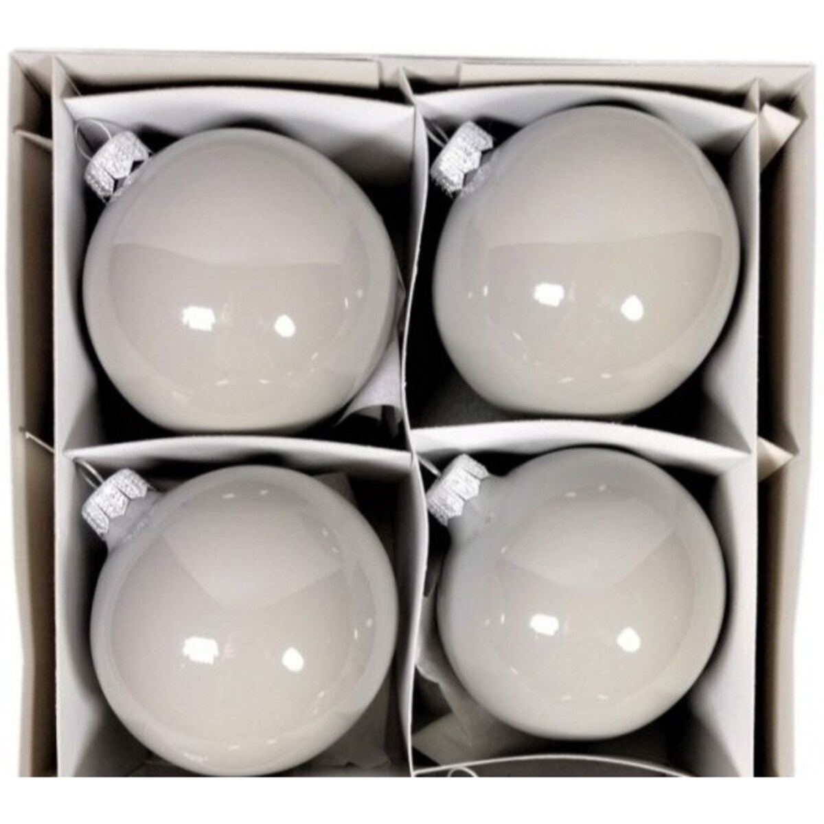 Bombka szklana 4 szt. OPALINA Ø 100 mm szare