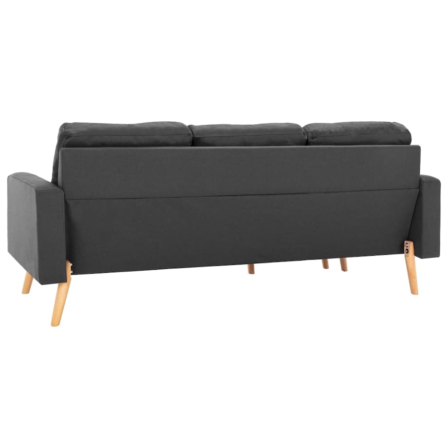 vidaXL 3-osobowa sofa z podnóżkiem, ciemoszara, tapicerowana tkaniną