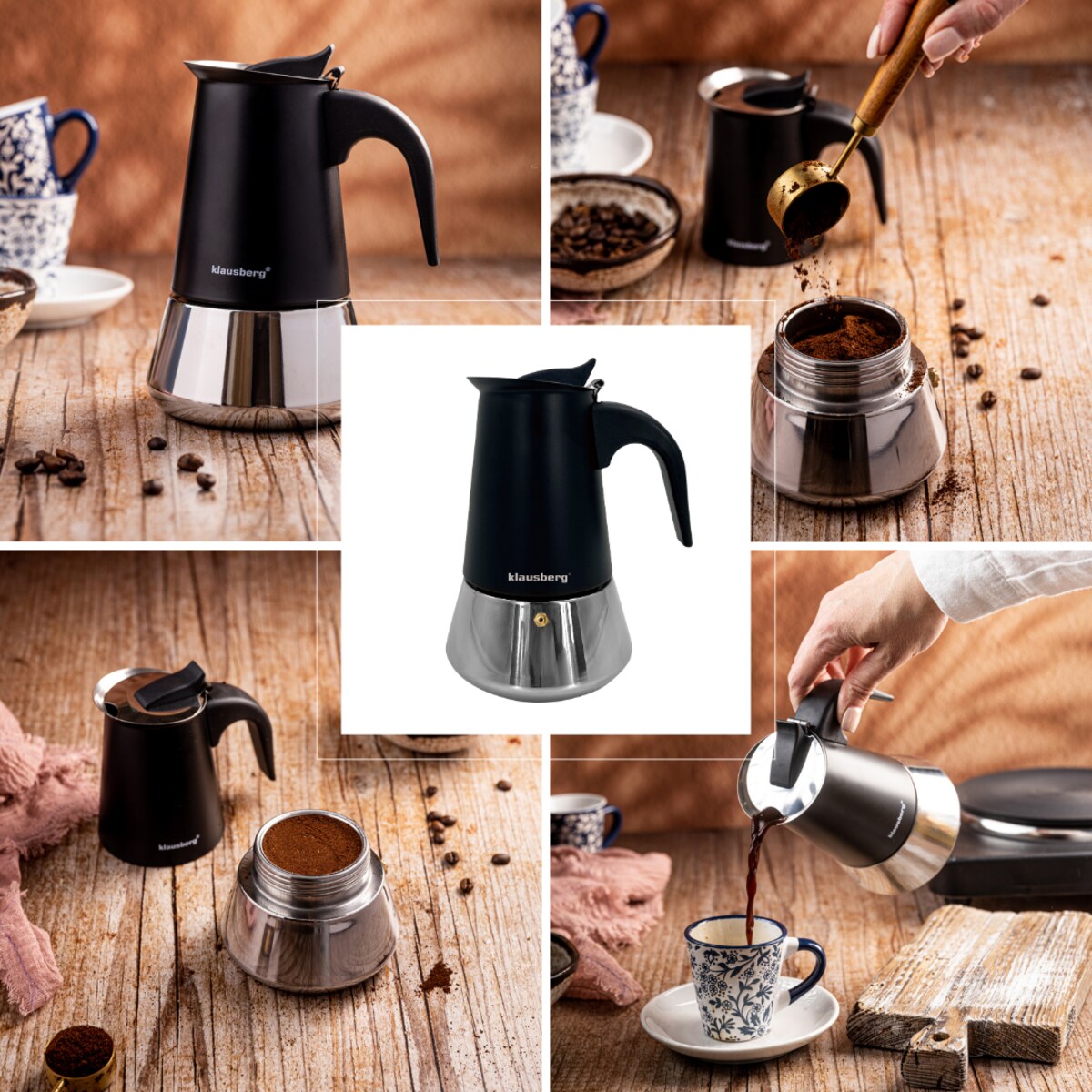 Kawiarka espresso kafeterka ciśnieniowa KLAUSBERG 200ml 3 filiżanki