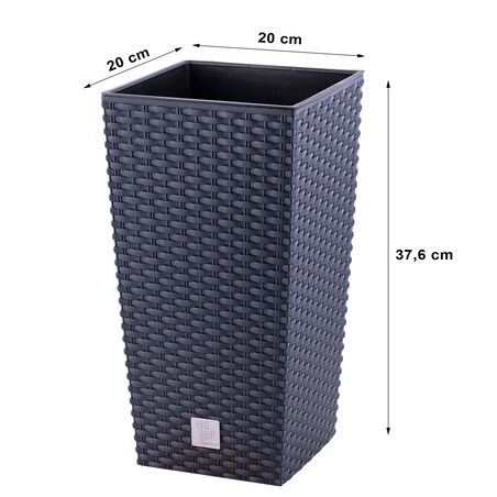 3X Doniczka Rattan Donica Zestaw Na Taras + Wkład