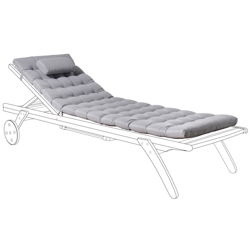 Poduszka na leżak ogrodowy CESANA PREMIUM 192 x 56 cm Jasnoszary