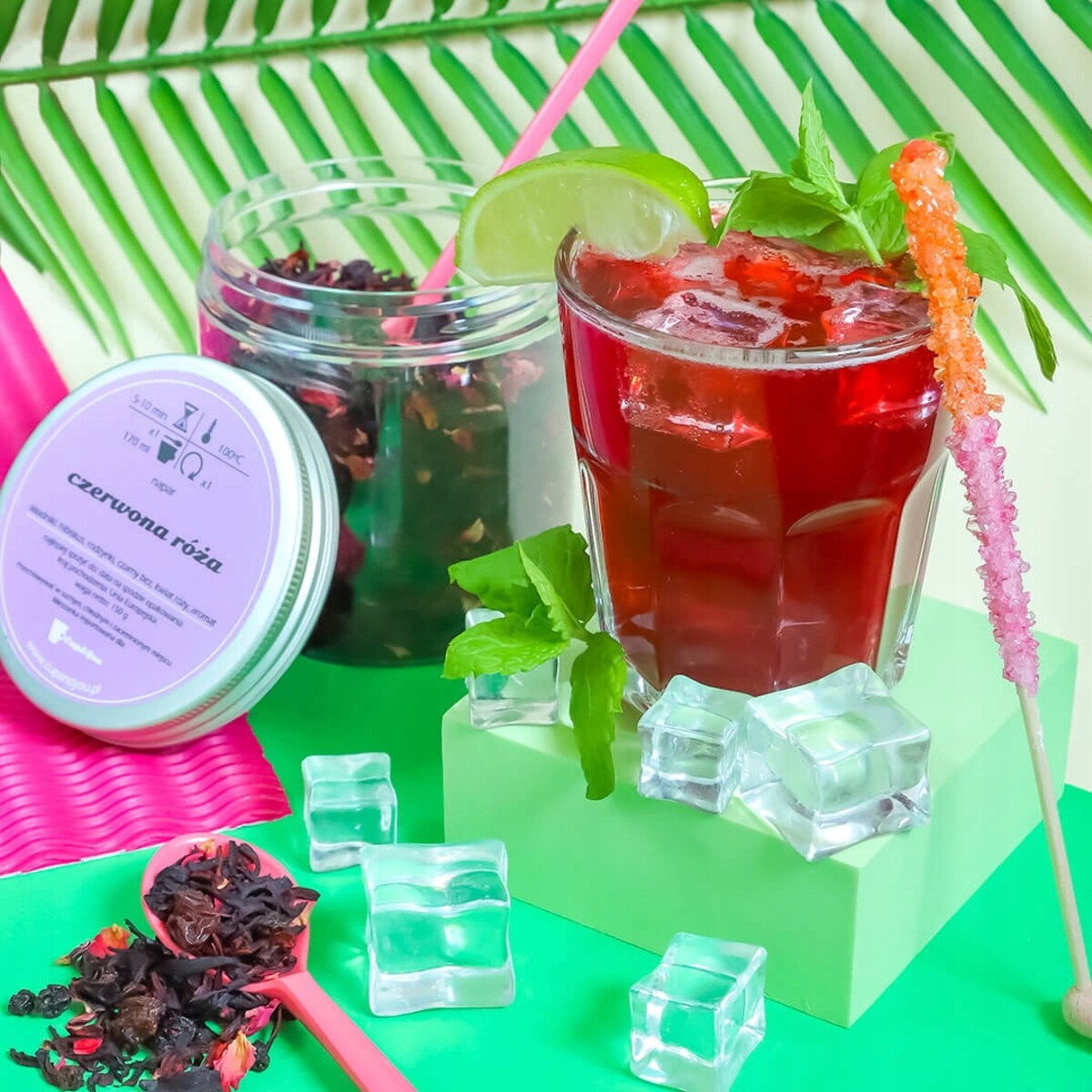 Herbata owocowa CZERWONA RÓŻA o delikatnie różanym smaku z nutą malin - herbata liściasta sypana mieszanka napar susz - gotowa na prezent upominek