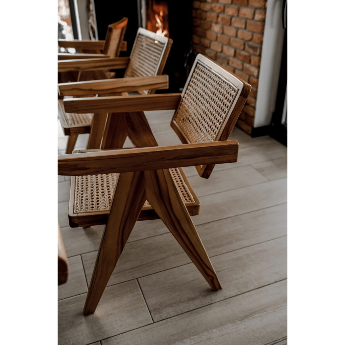 FOTEL DREWNIANY JOY BRĄZOWY 4 SZT