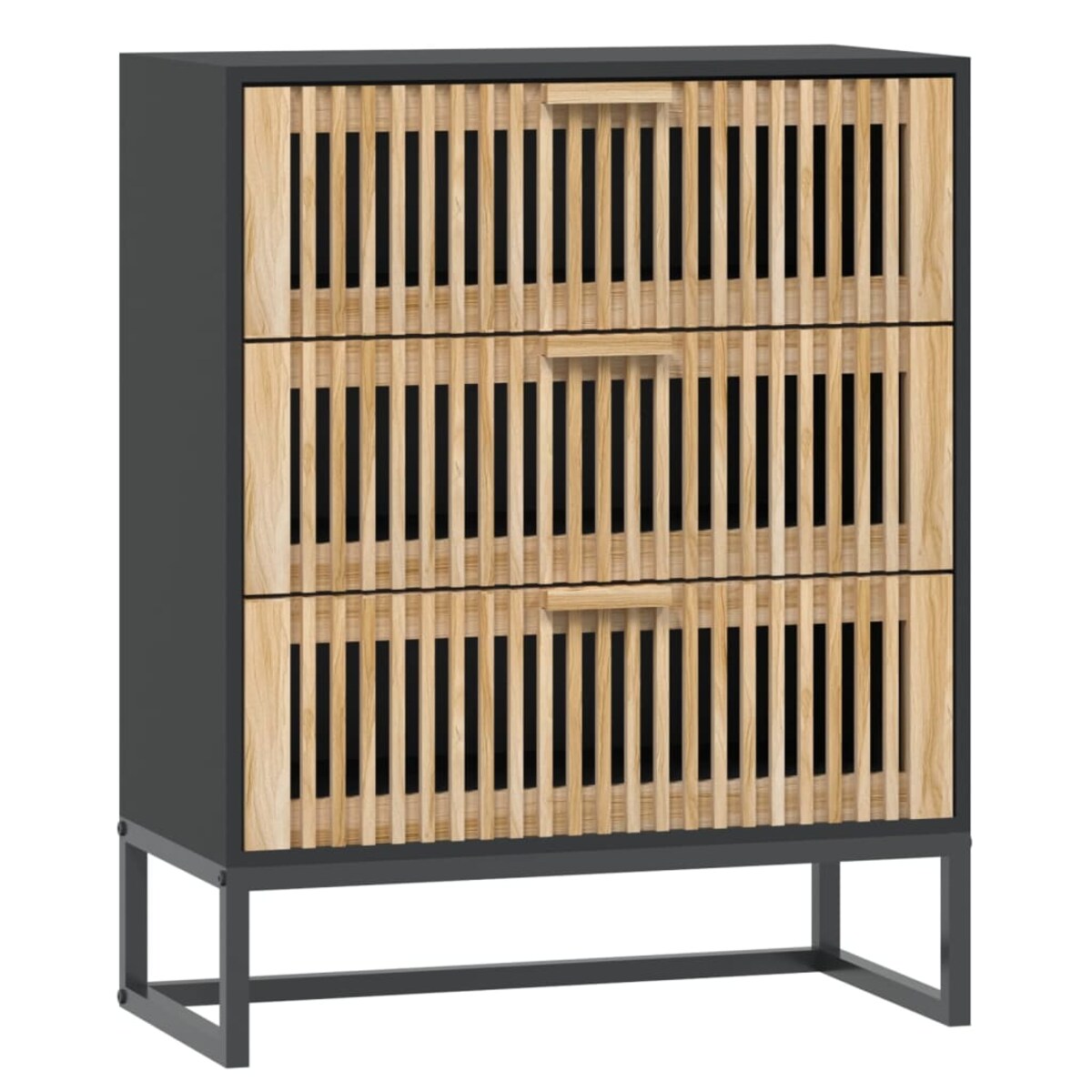 vidaXL Szafka, czarna, 60x30x75 cm, materiał drewnopochodny