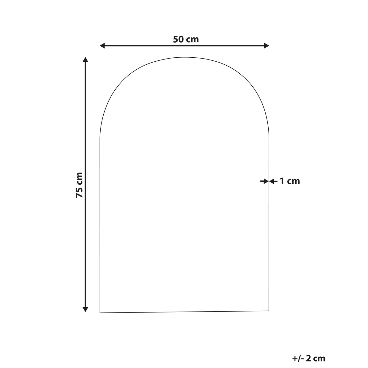 Lustro ścienne arkadowe 50 x 75 cm srebrne ANNECY