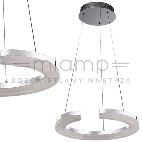 LAMPA wisząca BLUNDER MD1202214-1B Italux okrągła OPRAWA metalowa LED 24W 3000K zwis chrom biały