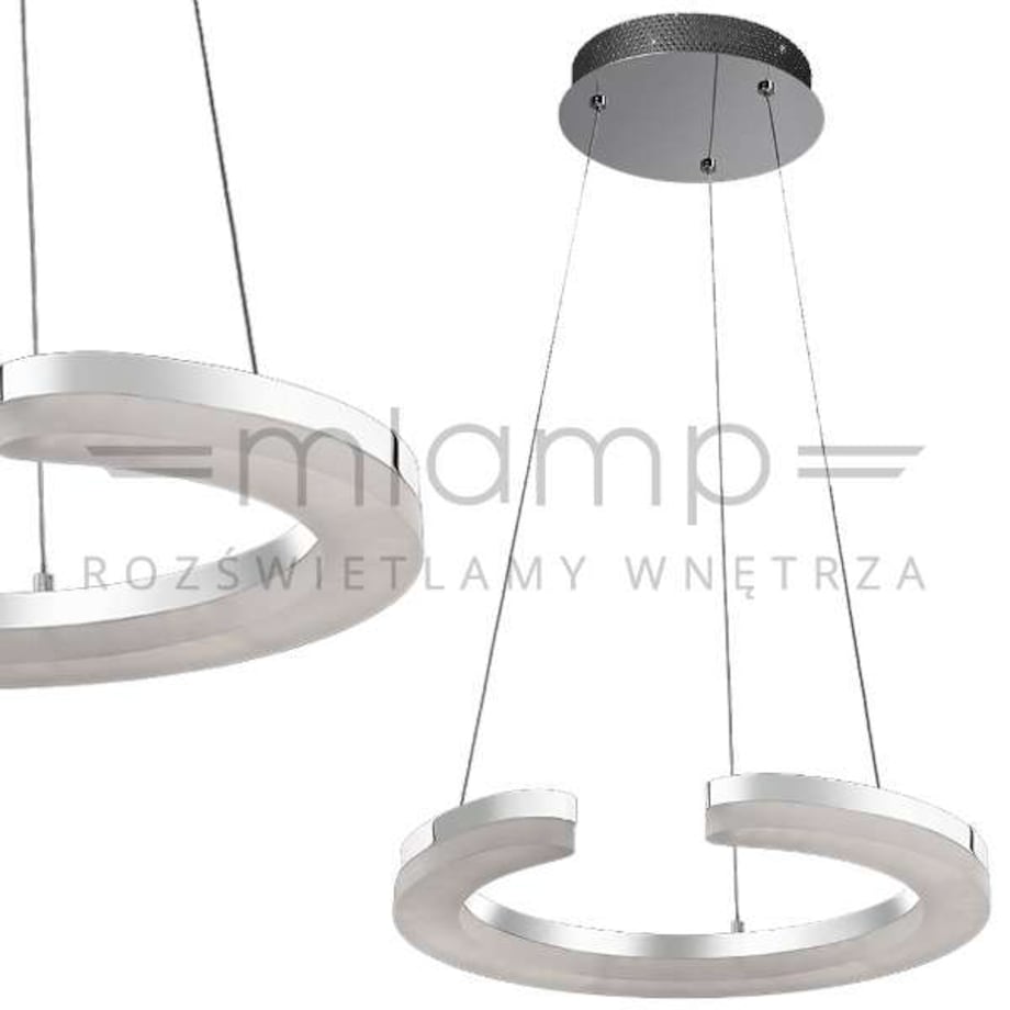 LAMPA wisząca BLUNDER MD1202214-1B Italux okrągła OPRAWA metalowa LED 24W 3000K zwis chrom biały