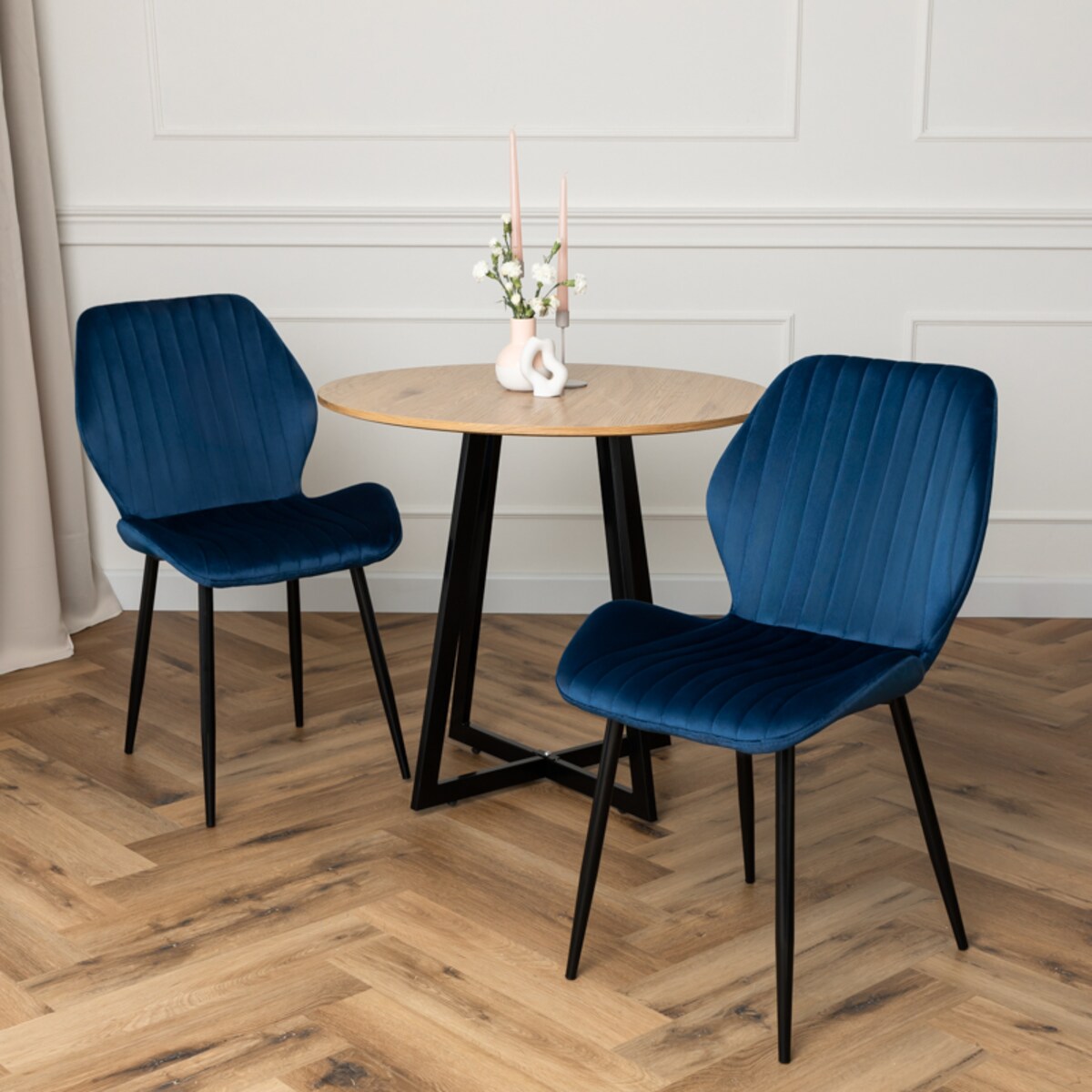 Krzesło tapicerowane welurowe do salonu jadalni nowoczesne