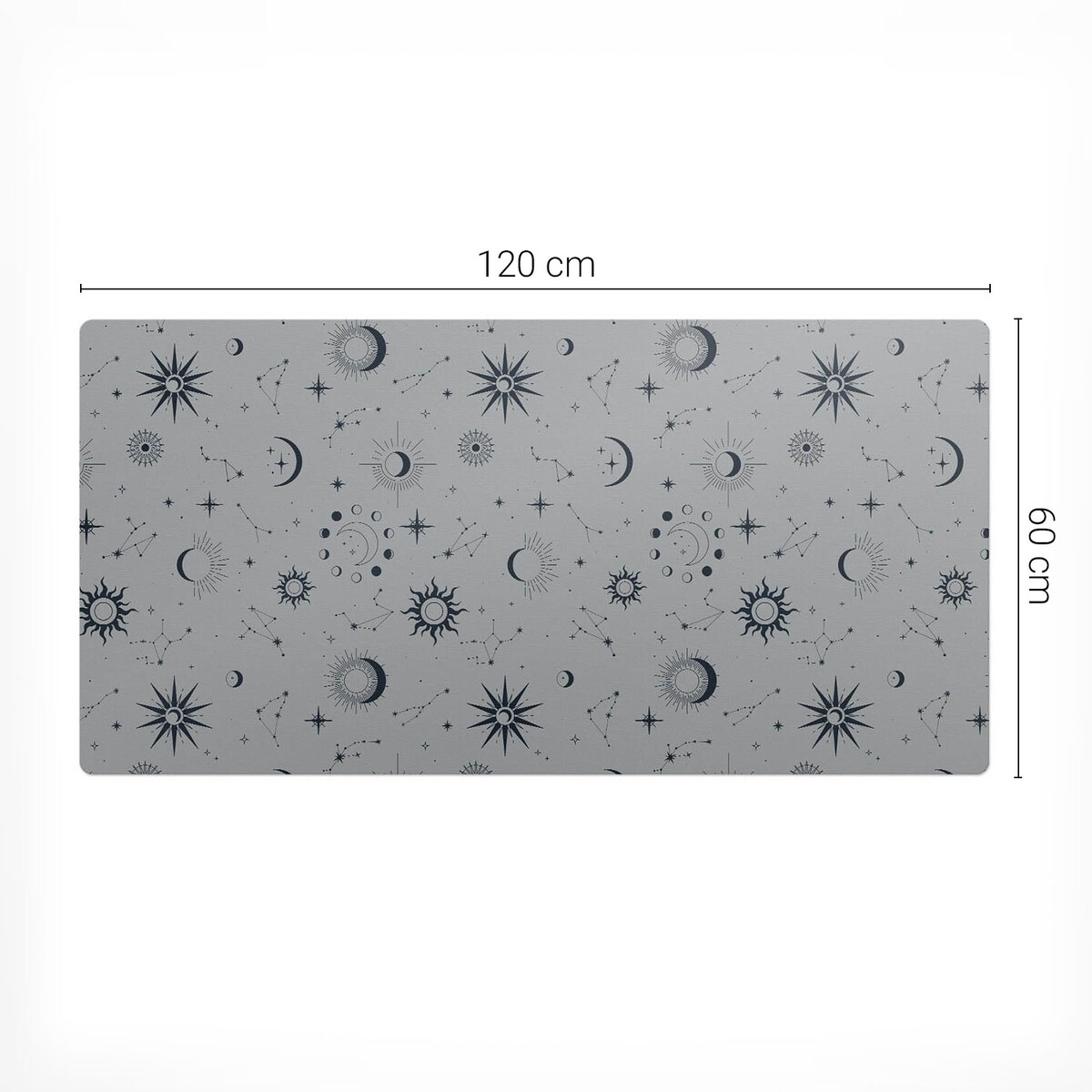 Szara mata na biurko Kosmiczne wzory, 120x60 cm