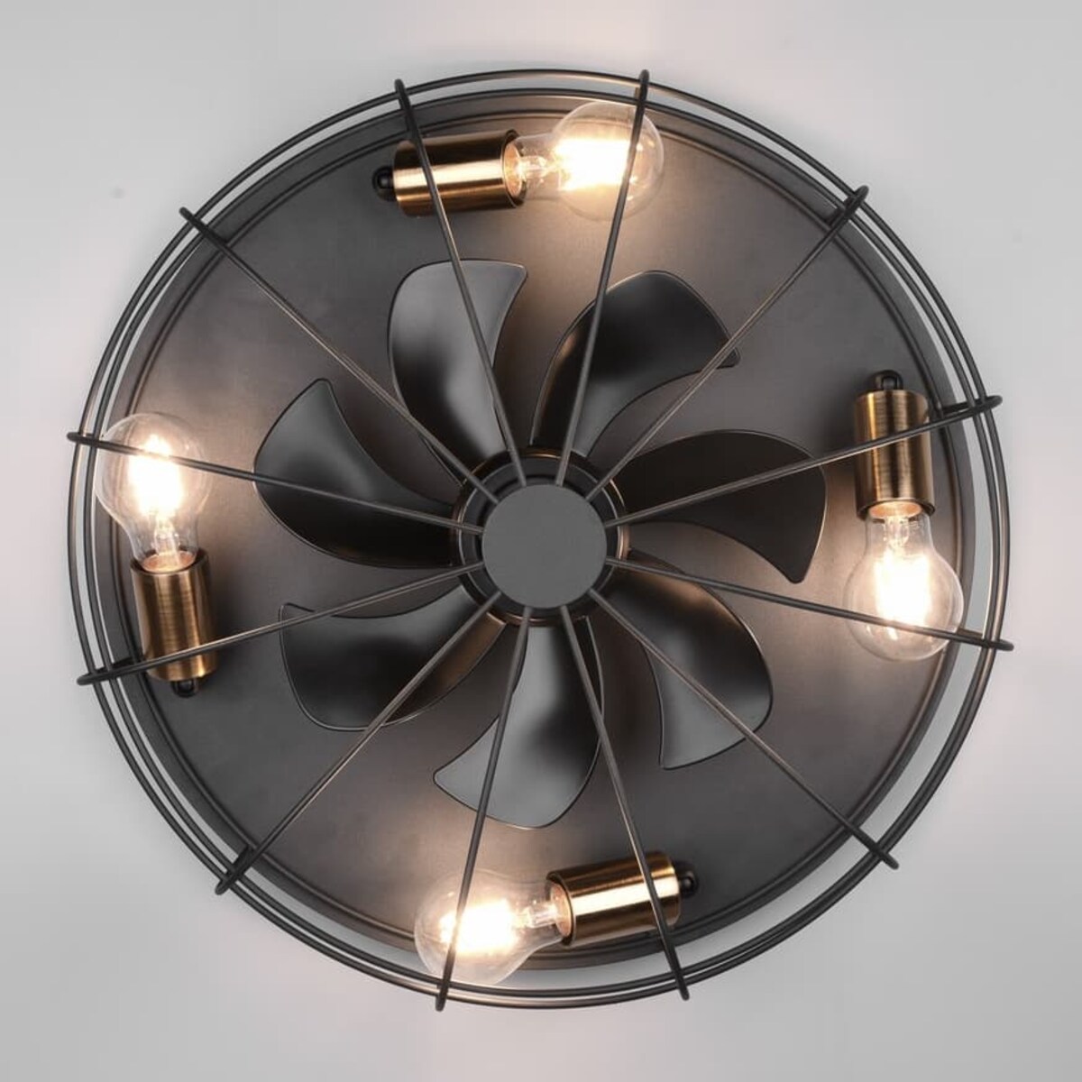 Loftowy wentylator TRONDHEIM R61095032 RL Light plafon druciany czarny