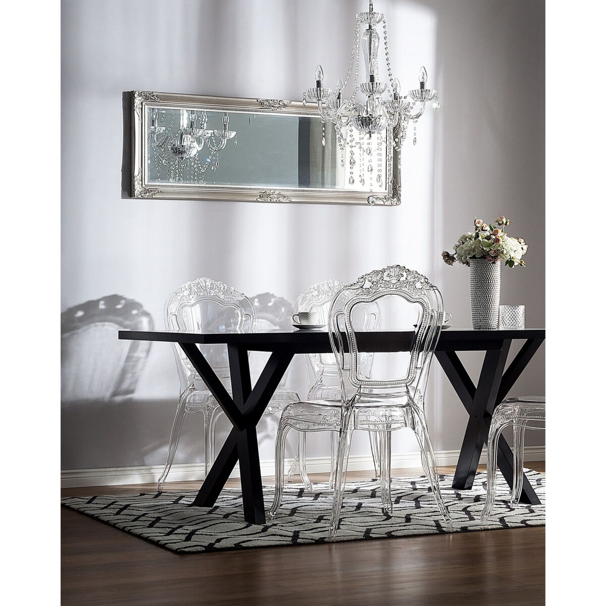 Zestaw 2 krzeseł do jadalni przezroczysty VERMONT