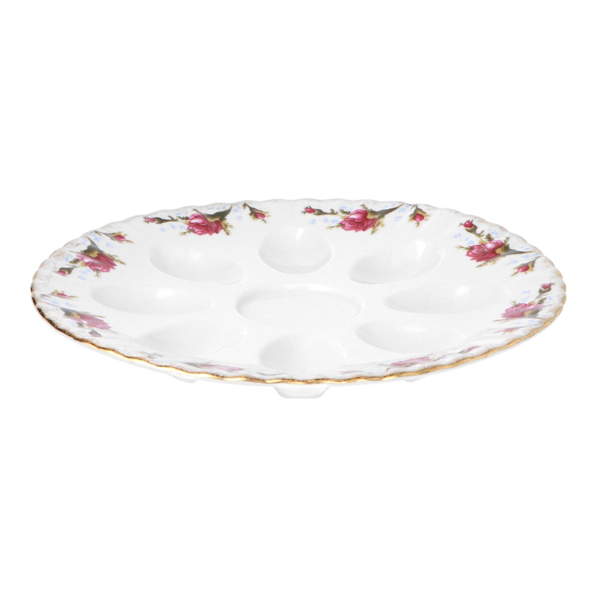 Półmisek okrągły do jaj 21 cm Iwona Złota Róża B013