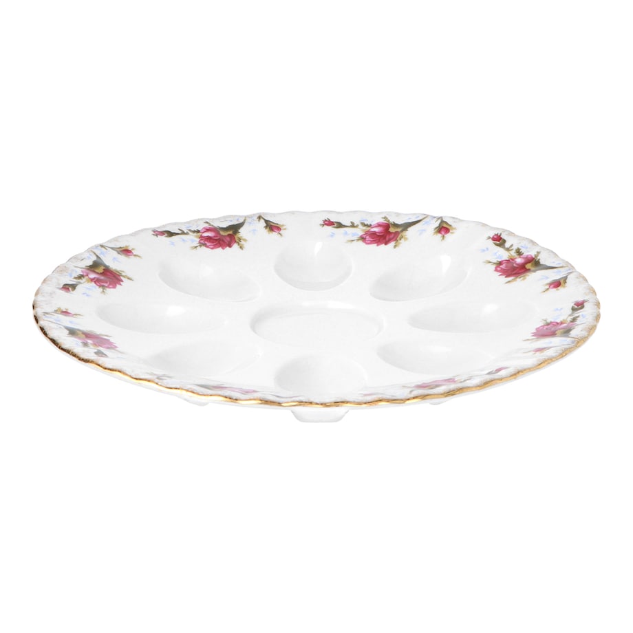Półmisek okrągły do jaj 21 cm Iwona Złota Róża B013
