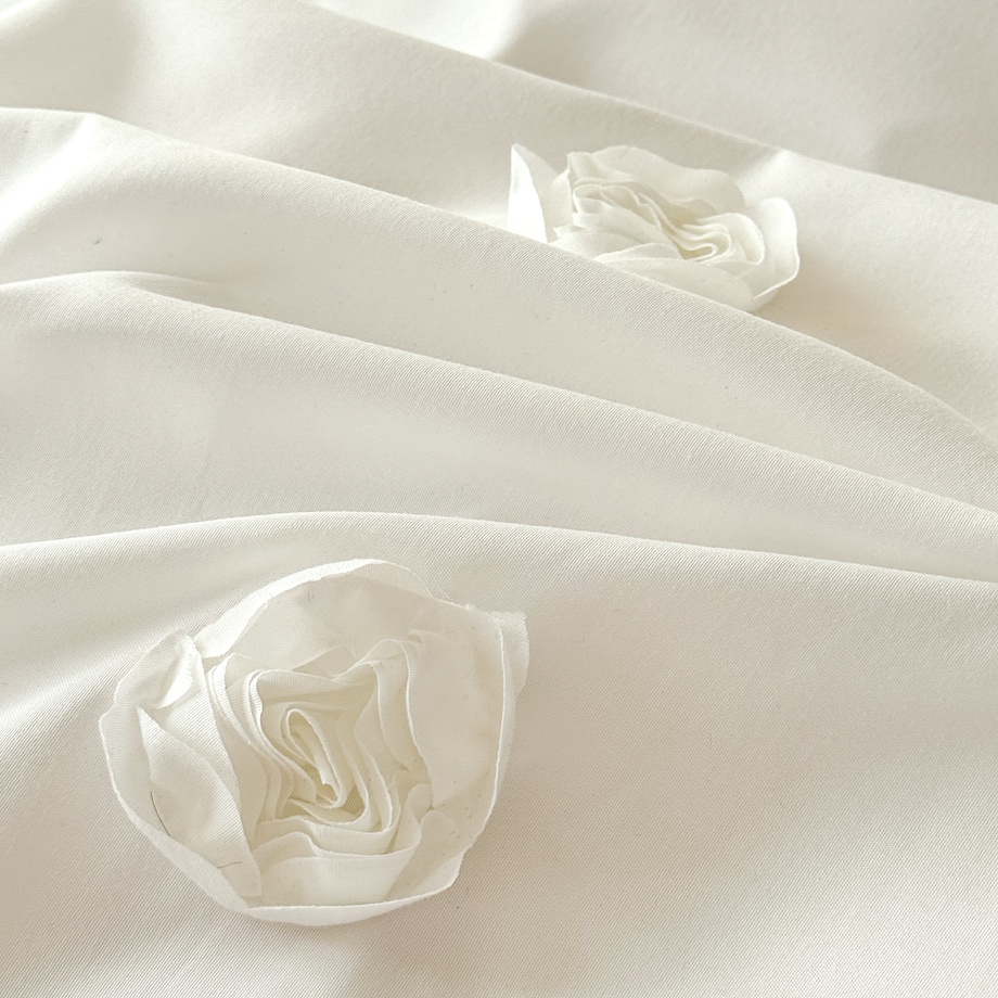 pościel "french roses" z aplikacją 3d róże wyszywane 200x220 | biały