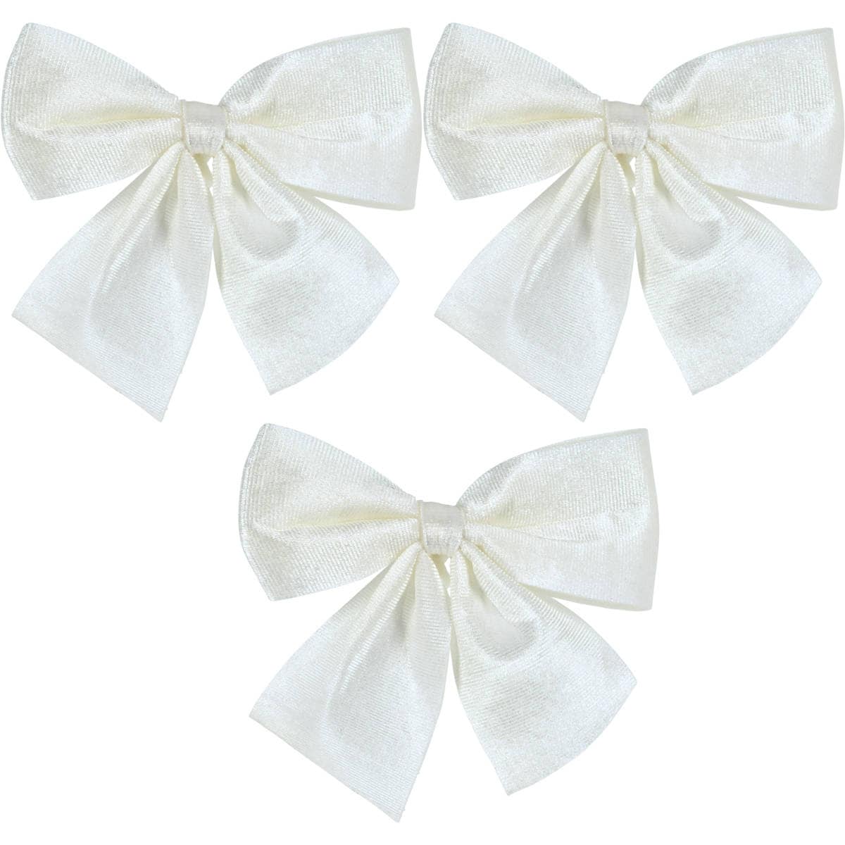 Kokardy świąteczne na choinkę, materiałowe, 3 sztuki, 10 x 9 cm