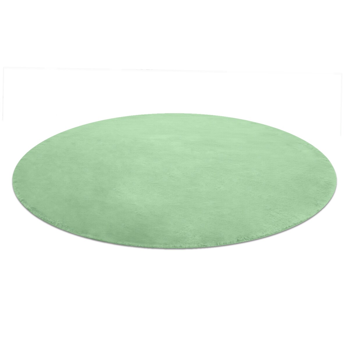 Dywan BUNNY koło zielony IMITACJA FUTRA koło 80 cm