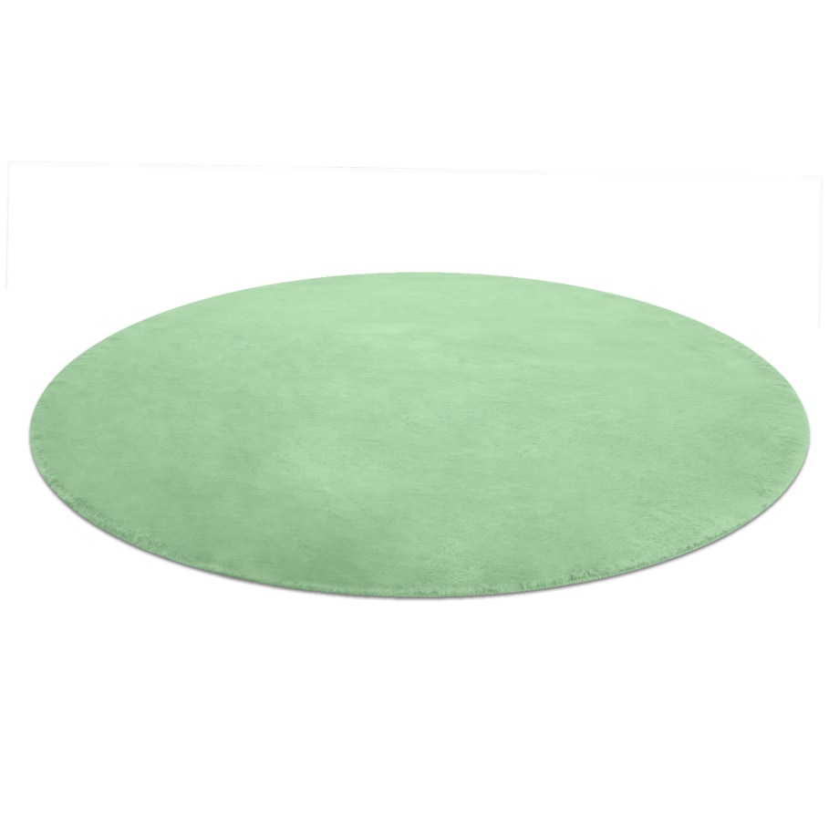 Dywan BUNNY koło zielony IMITACJA FUTRA koło 80 cm