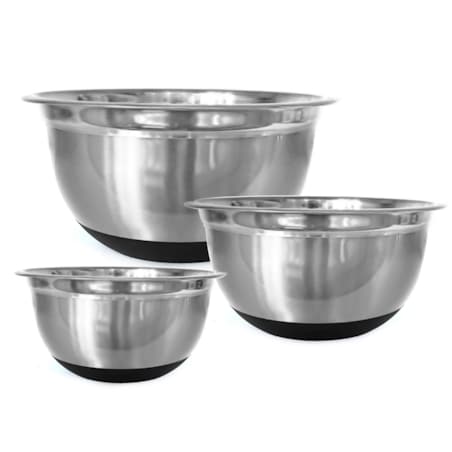 Zestaw 3 misek stalowych z podstawą silikonową miski kuchenne KLAUSBERG