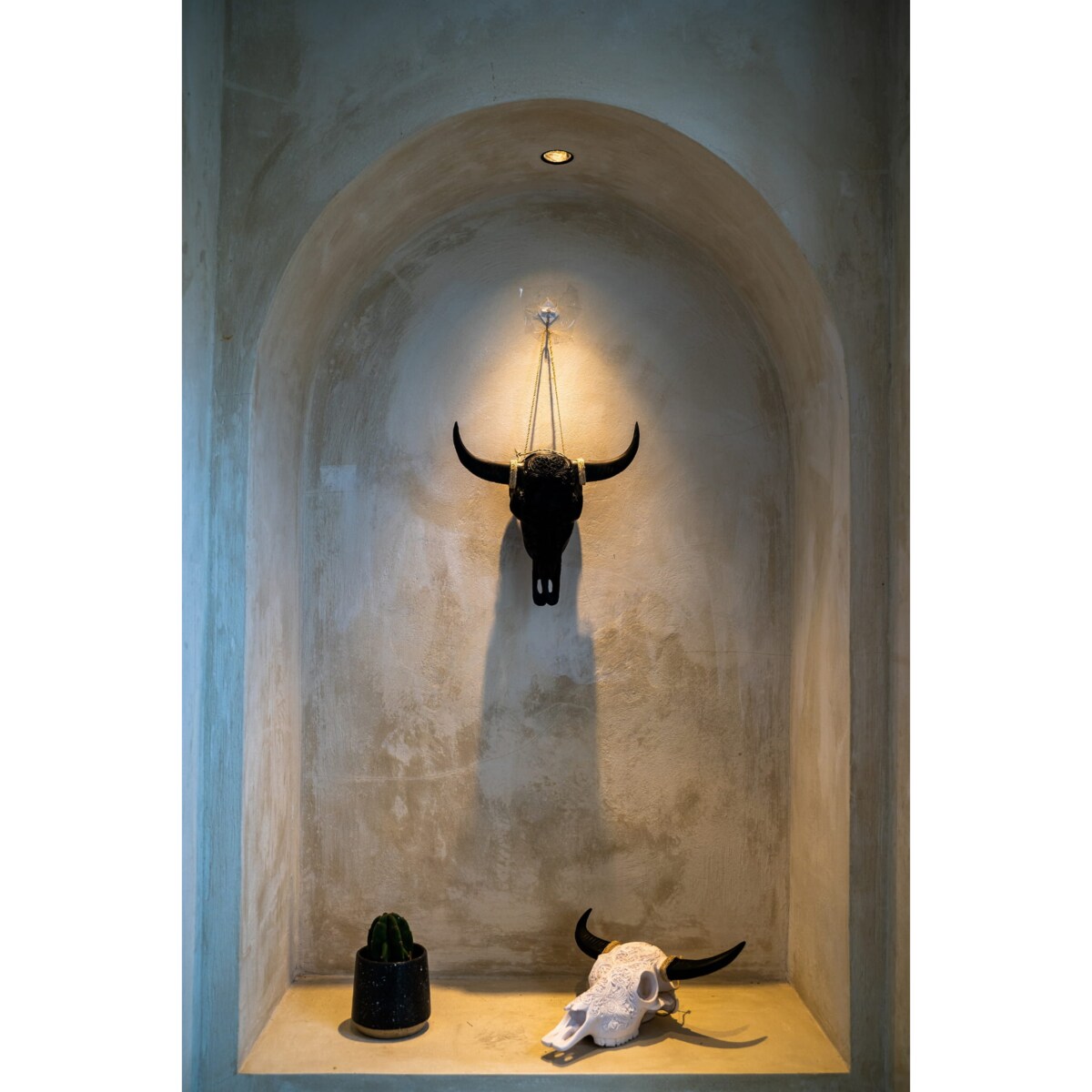 DEKORACJA GŁOWA BYKA CZARNA M