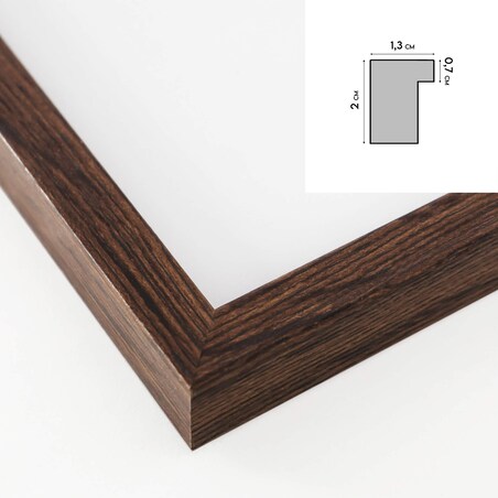 Ramka na zdjęcia 40x60 cm brązowa ciemna wisząca poziom pion rama MDF z plexi klasyczna ramka prostokątna